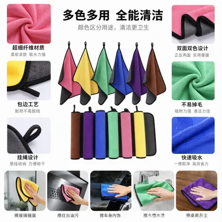 Paño de limpieza de microfibra de doble cara colorido paño de limpieza de cocina paño de limpieza de hogar multifuncional paño absorbente Paño de limpieza de microfibra de doble cara colorido paño de limpieza de cocina paño de limpieza de hogar multifuncional paño absorbente